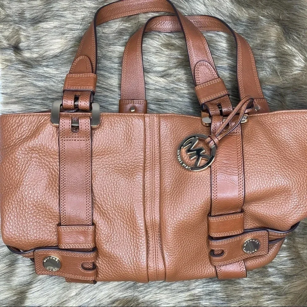 Michael Kors Pebbled Leather Harness Grab Bag